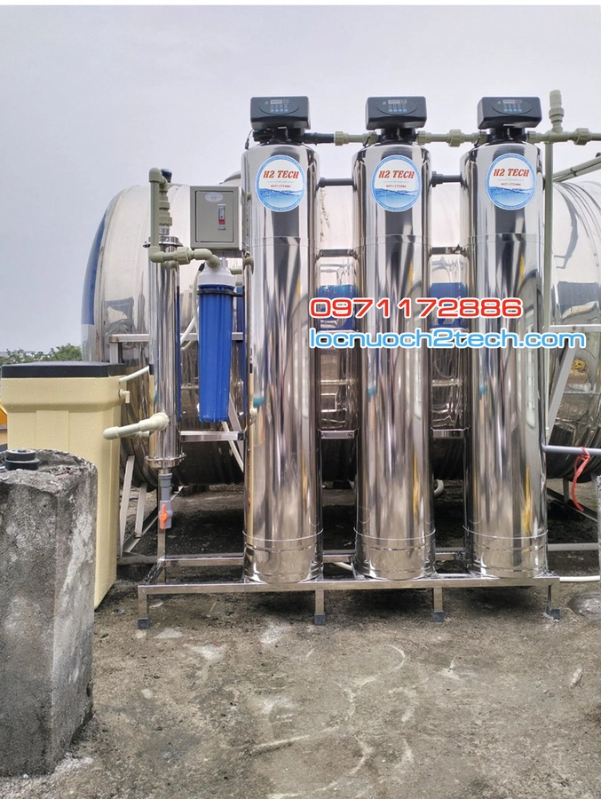 Hệ thống lọc nước HS300IUF CAO CẤP - Tự động sục xả - Cột INOX