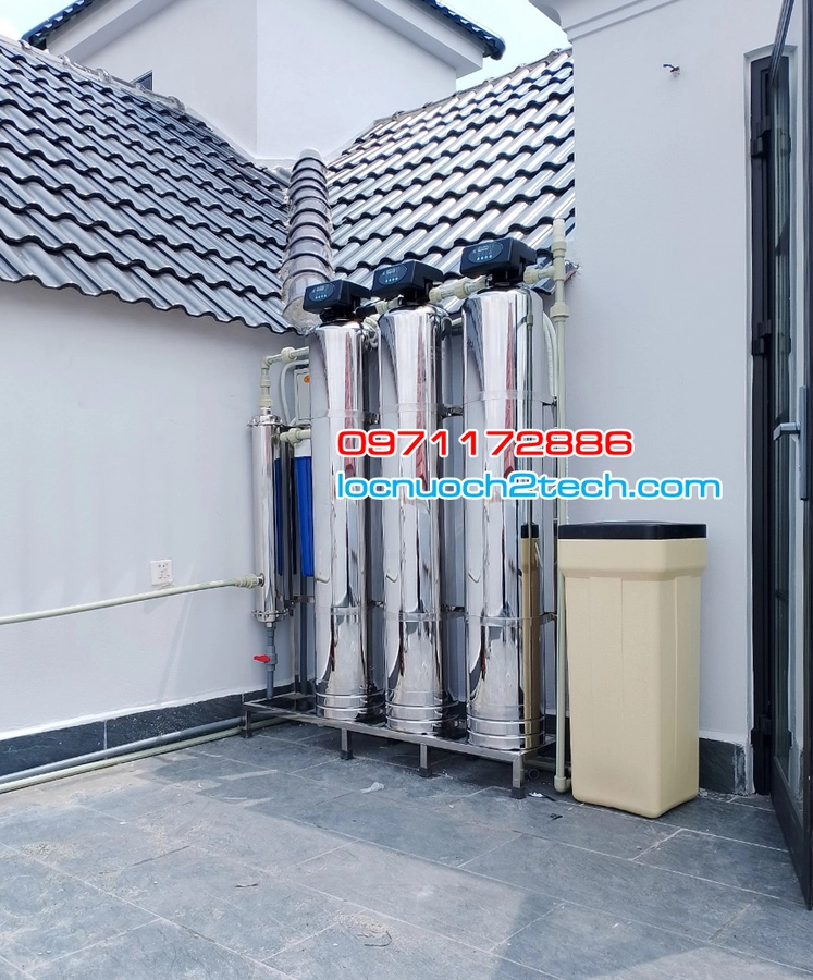 Hệ thống lọc nước HS300IUF CAO CẤP - Tự động sục xả - Cột INOX