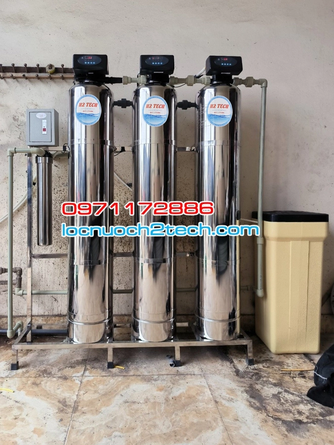 Hệ thống lọc nước HS300I CAO CẤP - Tự động sục xả -  Cột INOX